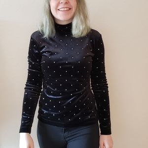 Black with rhinestones turtleneck